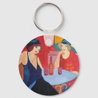 Key chain with ladies in cafe