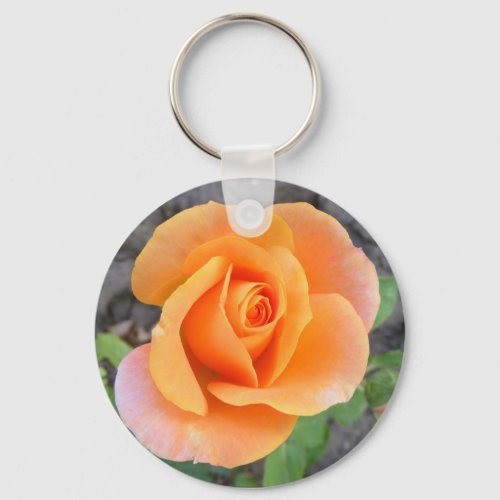 Key Chain with orange rose