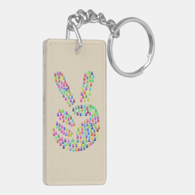 Key Chain with Peace Sign Colorful (Back Left)