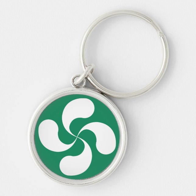 Key Door Basque Cross "Lauburu" Keychain (Front)