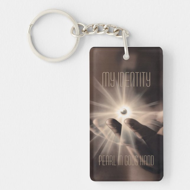 Key hanger: My Identity, a pearl in God Keychain (Front)