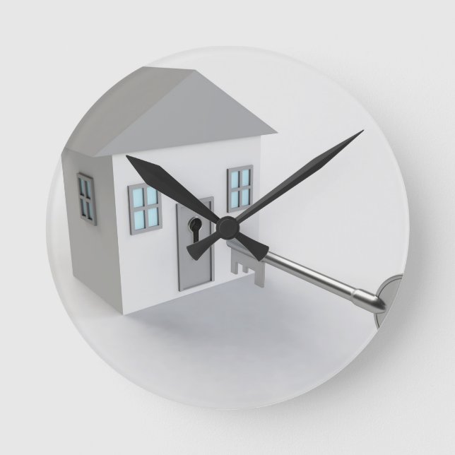 Key Home, Real Estate Agent, Selling Round Clock (Front)
