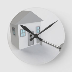 Key Home, Real Estate Agent, Selling Round Clock