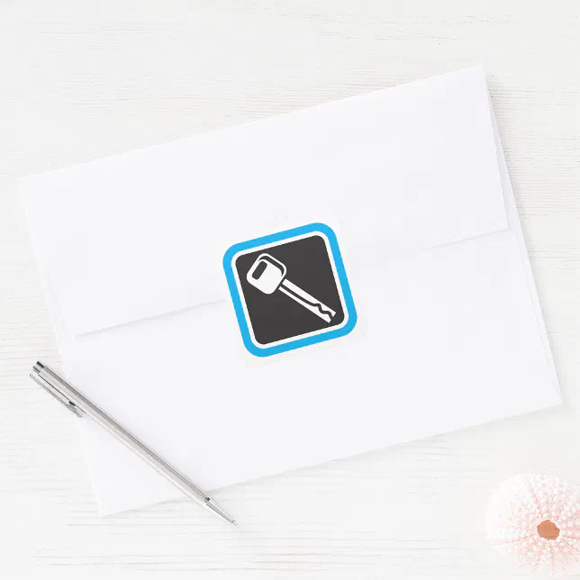 Key Icon Square Sticker | Zazzle
