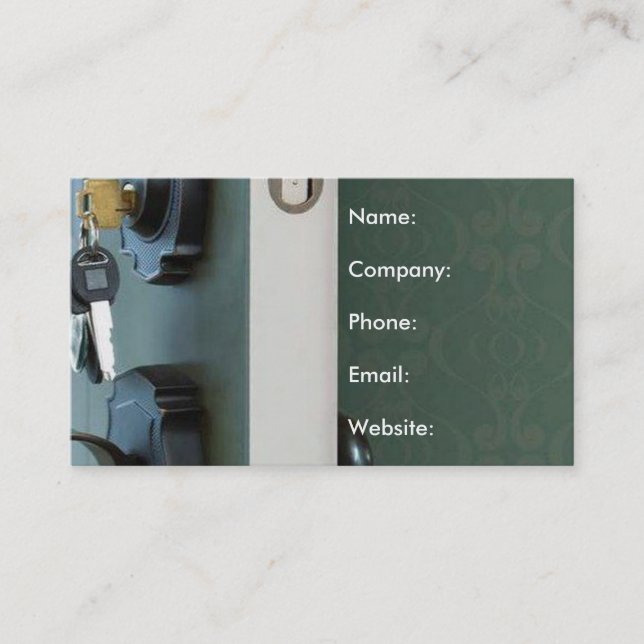Key in Door Open House Real Estate Business Card (Front)
