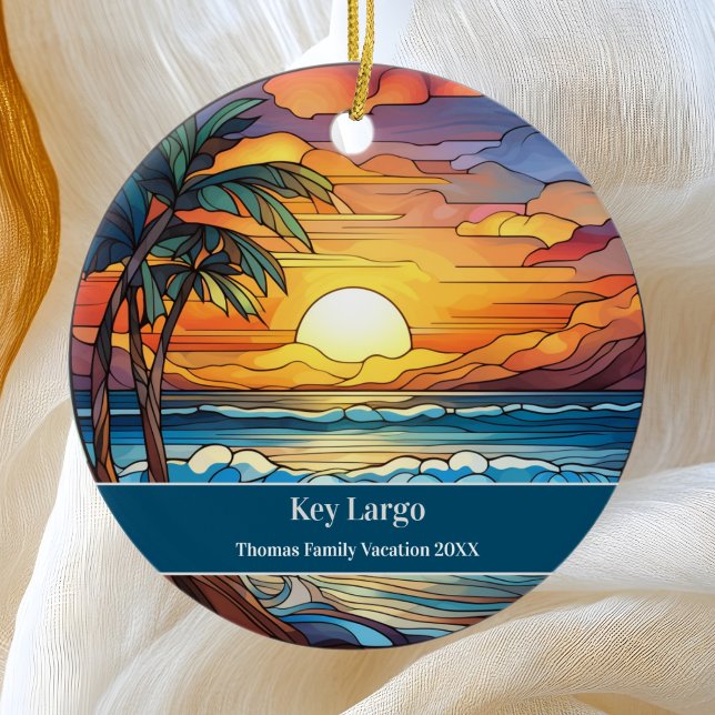 Key Largo Beach Vacation Ceramic Ornament (Creator Uploaded)