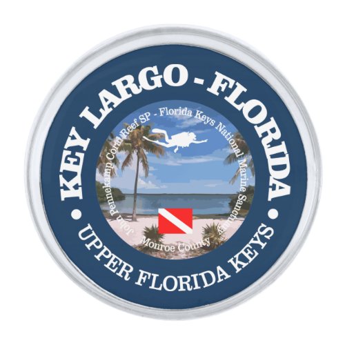 Key Largo C Silver Finish Lapel Pin