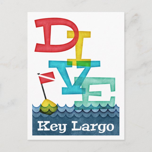 Key Largo Dive - Colorful Scuba Postcard (Front)