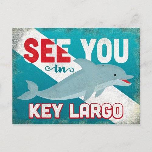 Key Largo Dolphin _ Retro Vintage Travel Postcard