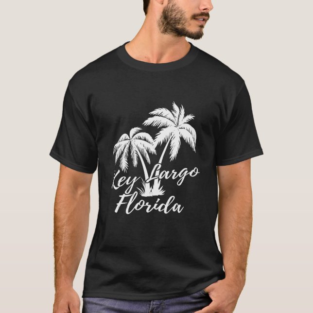 Key Largo Florida Beach Palm Trees Vacation T-Shirt (Front)