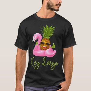 Key Largo Florida Beach Tropical Flamingo Pineapp T-Shirt