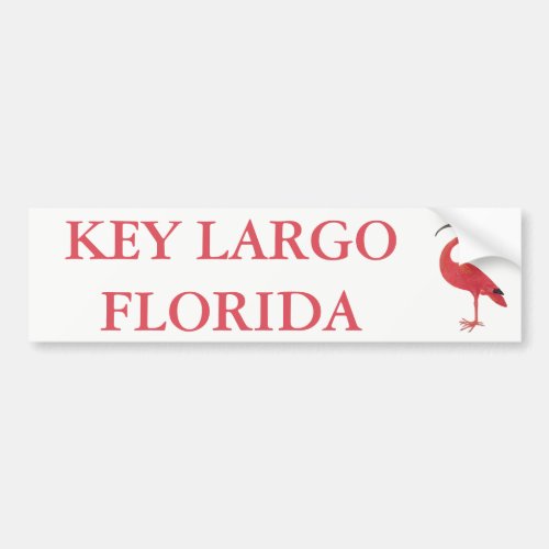 KEY LARGO FLORIDA  Flamingo Bumper Sticker