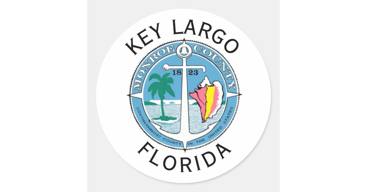 Key Largo Sticker Key Largo - Florida Keys Classic Round Sticker | Zazzle
