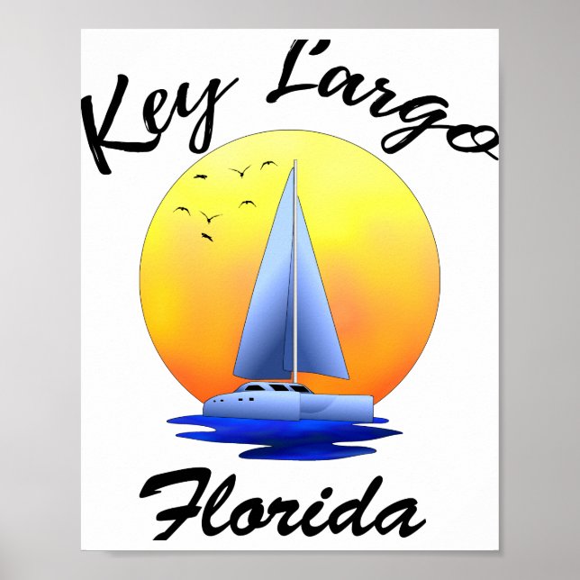 Key Largo Florida Keys Sailing Poster (Front)