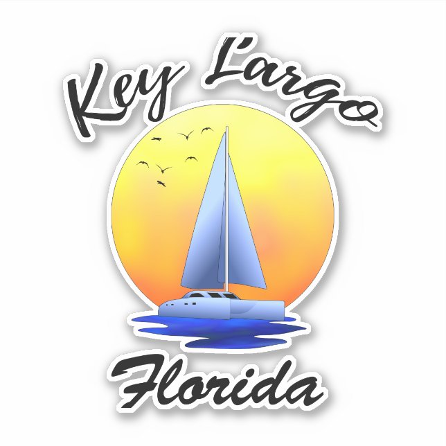 Key Largo Florida Keys Sailing Sticker (Front)