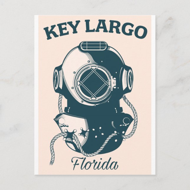 Key Largo Florida Nautical Diving travel poster Postcard (Front)