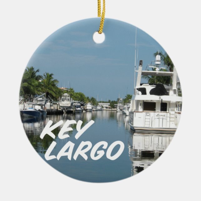 Key Largo Florida scene Ceramic Ornament (Front)