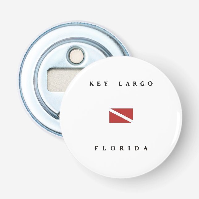 Key Largo Florida Scuba Dive Flag Bottle Opener (Front)