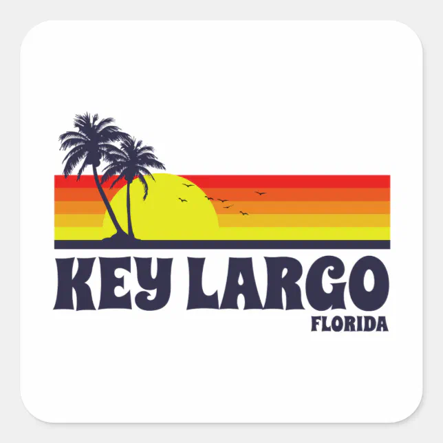 Key Largo Sticker Key Largo Florida Square Sticker | Zazzle