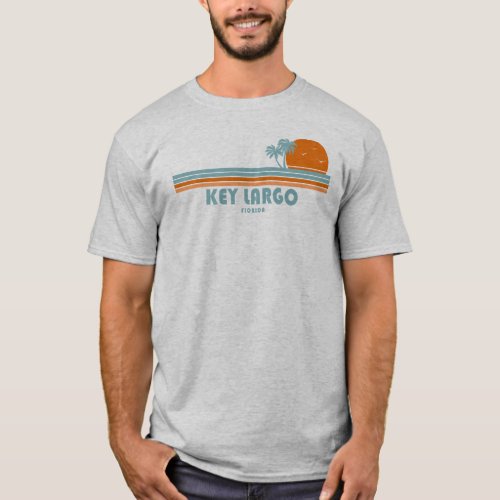 Key Largo Florida Sun Palm Trees T_Shirt