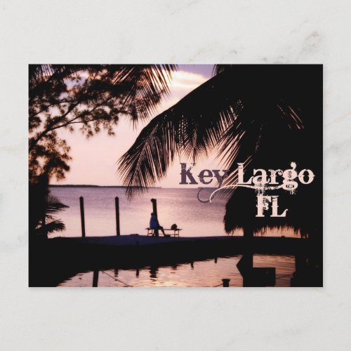 Key Largo Florida Sunset Postcard