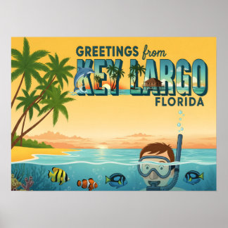 Key Largo Florida – Tropical Vacation Poster