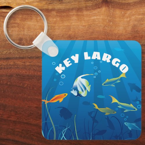 Key Largo Florida Underwater Scene with Fish Keychain