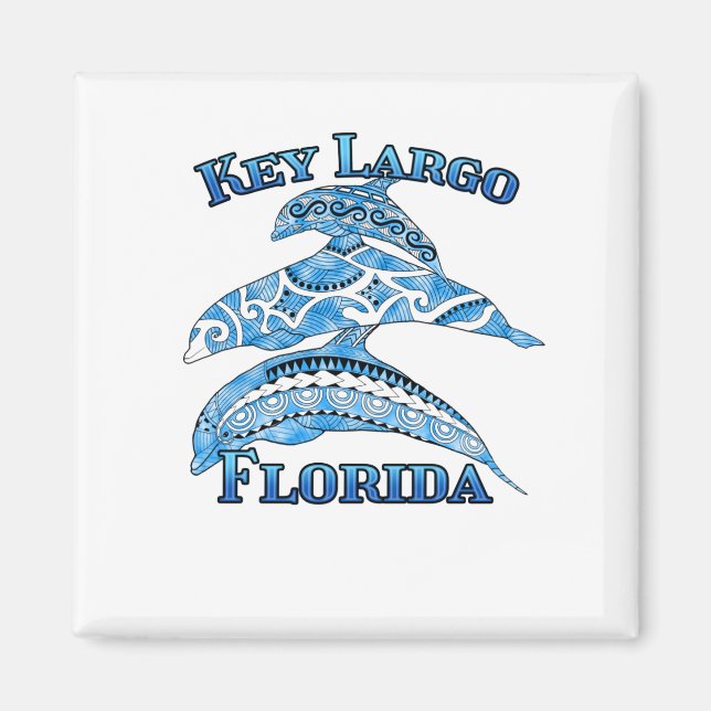 Key Largo Florida Vacation Tribal Dolphins Magnet (Front)