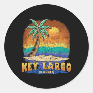 Key Largo Florida Vintage Distressed Souvenir Classic Round Sticker