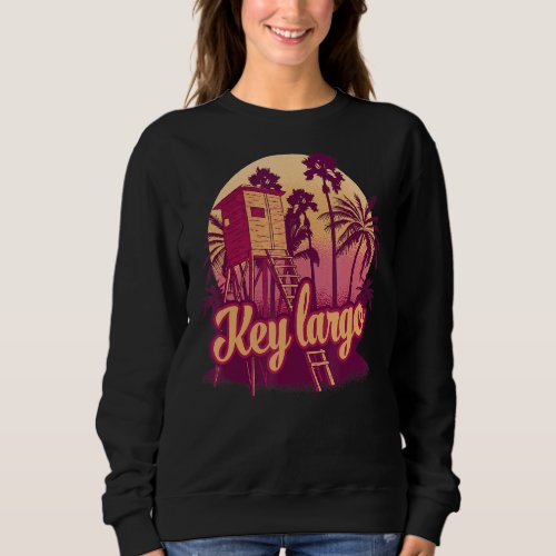 Key Largo Florida Vintage Retro Souvenir Palm Tree Sweatshirt