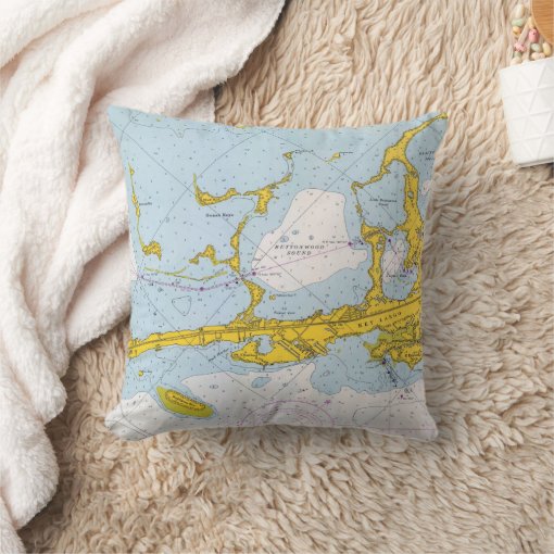 Key Largo nautical chart map Throw Pillow Zazzle