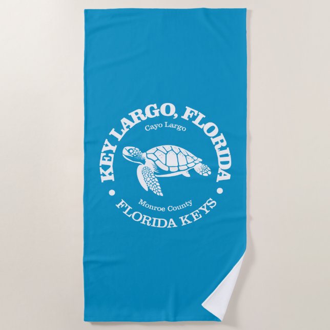 Key Largo (sea turtle) Beach Towel (Front)
