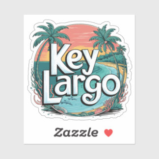 Key Largo Tropical Florida Beach Design Sticker