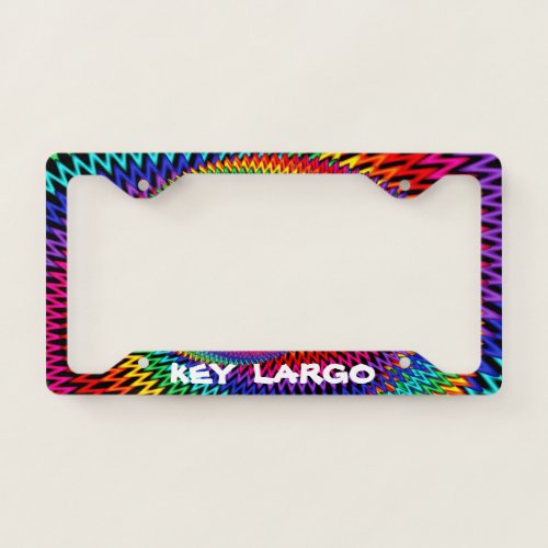 Key Largo Wavy Rainbow Fractal License Plate Frame