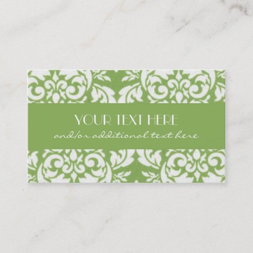 Key Lime Damask Business Cards
