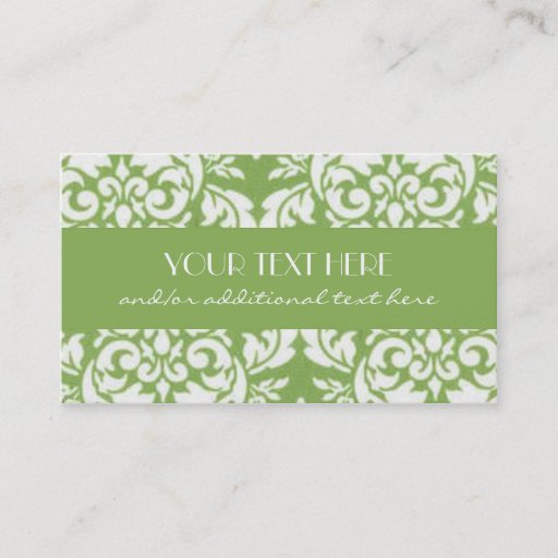 Customizable Key Lime Damask Business Cards