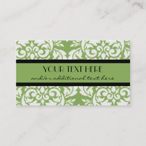 Customizable Key Lime Damask Business Card Templates
