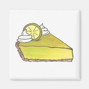 Key Lime Keylime Pie Slice Dessert Food Magnet