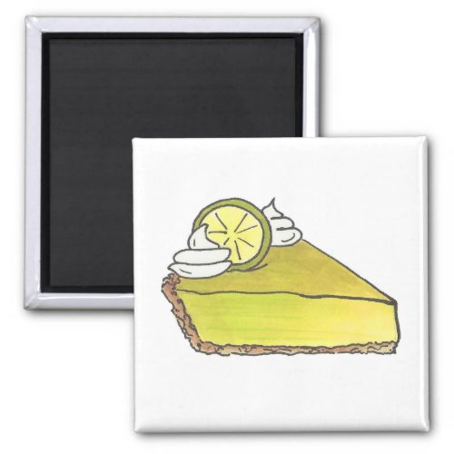 Key Lime Keylime Pie Slice Dessert Food Magnet
