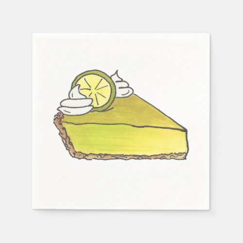Key Lime Keylime Pie Slice Food Dessert Napkins
