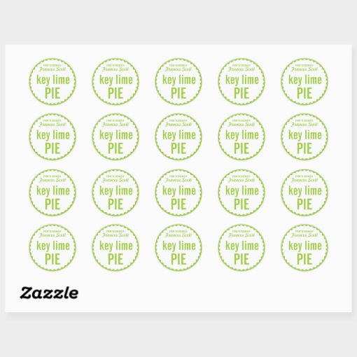 Key Lime Pie Bake Sale Label Template Zazzle