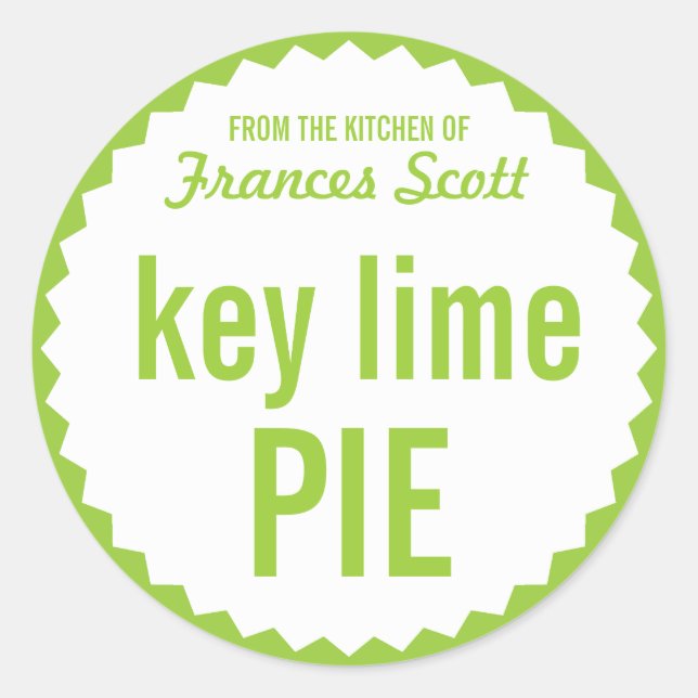Key Lime Pie Bake Sale Label Template (Front)