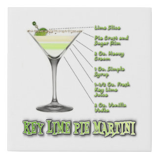 Key Lime Pie Martini Cocktail Recipe 10x10  Faux Canvas Print