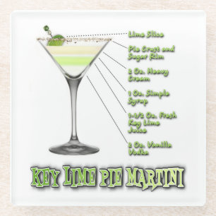 Key Lime Pie Martini Cocktail Recipe Art Coaster
