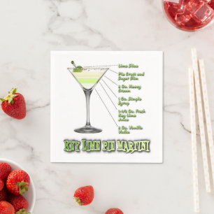 Key Lime Pie Martini Cocktail Recipe Art Napkins