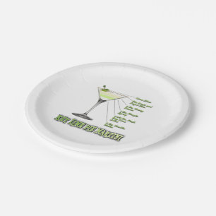 Key Lime Pie Martini Cocktail Recipe Art Paper Plates