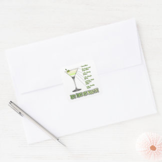Key Lime Pie Martini Cocktail Recipe Art Square Sticker