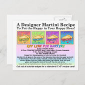 Key Lime Pie Martini Recipe Card Postcard (Front/Back)