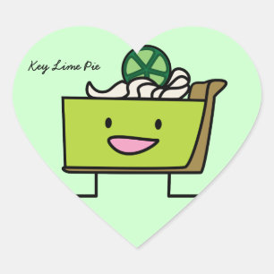 Key Lime Pie sour lemon tart dessert slice graham Heart Sticker