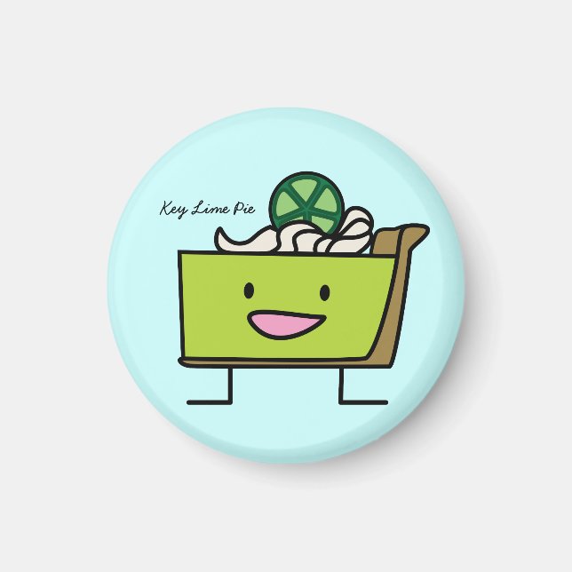 Key Lime Pie sour lemon tart dessert slice graham Magnet (Front)